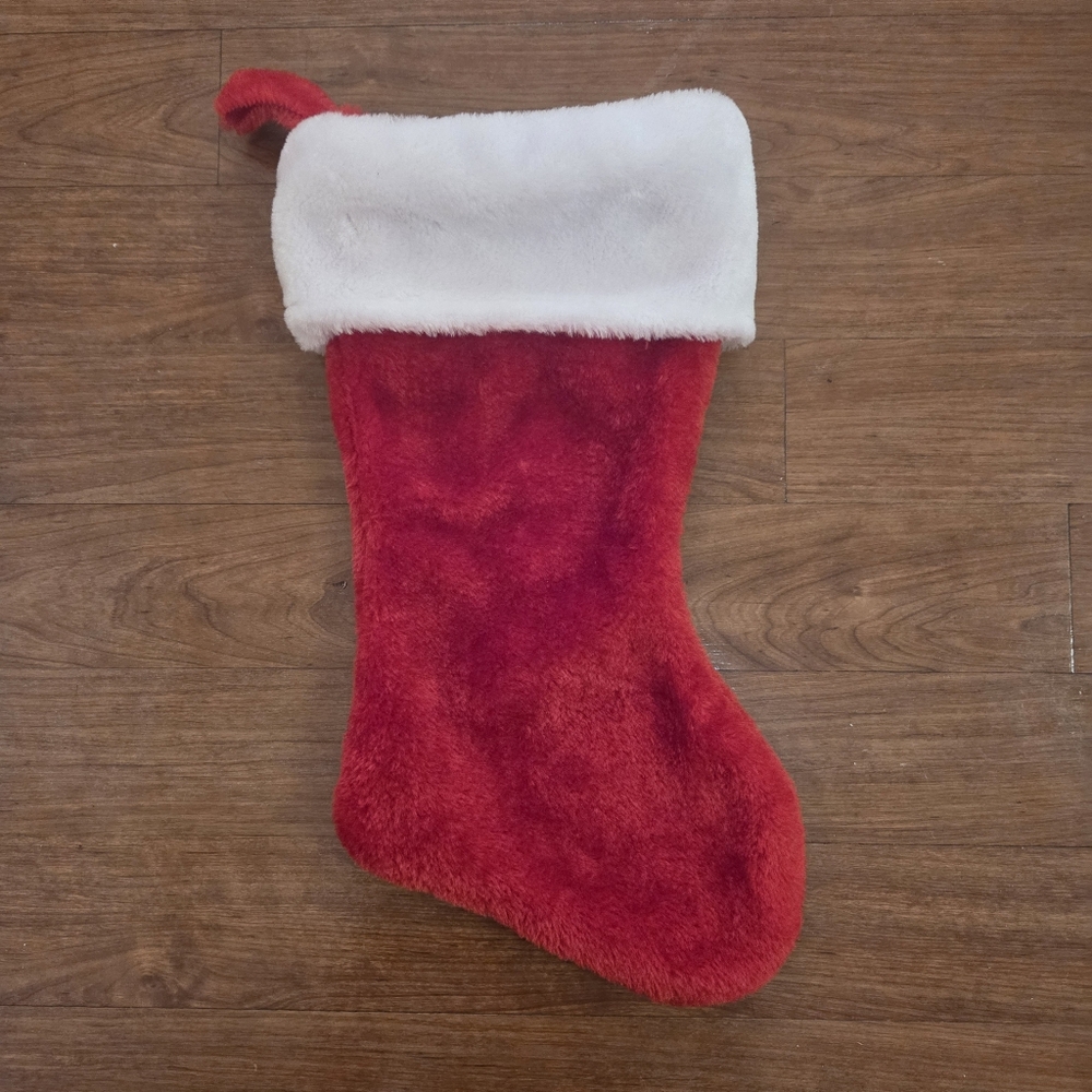 NWOT Red Christmas Stocking with White Trim